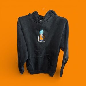 Primitive Dragon Ball Z Black Hoodie with Blue and Orange Graphic Skater Small